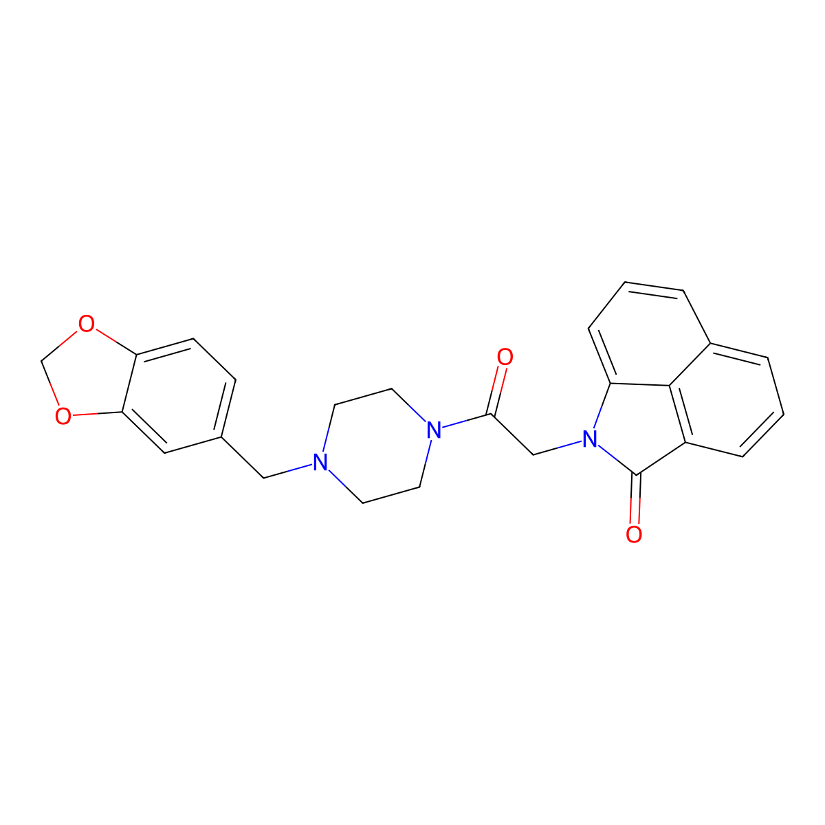 1-{2-[4-(1,3-benzodioxol-5-ylmethyl)-1-piperazinyl]-2-oxoethyl}benzo[cd]indol-2(1H)-one molecular structure, CAS 678151-09-2