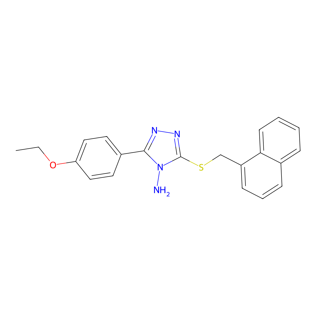 5-(4-Ethoxyphenyl)-3-(naphthylmethylthio)-1,2,4-triazole-4-ylamine molecular structure, CAS 678151-38-7