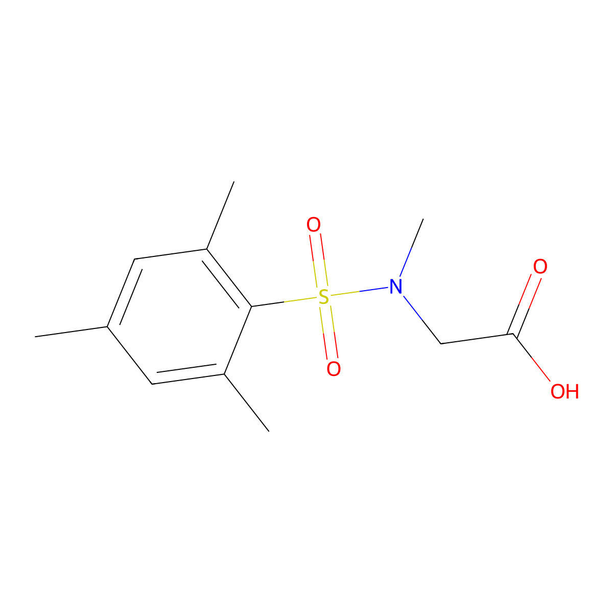 N-methyl-N-[(2,4,6-trimethylphenyl)sulfonyl]glycine molecular structure, CAS 678155-75-4