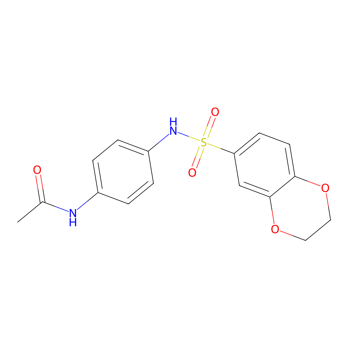 N-[4-(2,3-dihydro-1,4-benzodioxin-6-ylsulfonylamino)phenyl]acetamide molecular structure, CAS 678156-58-6