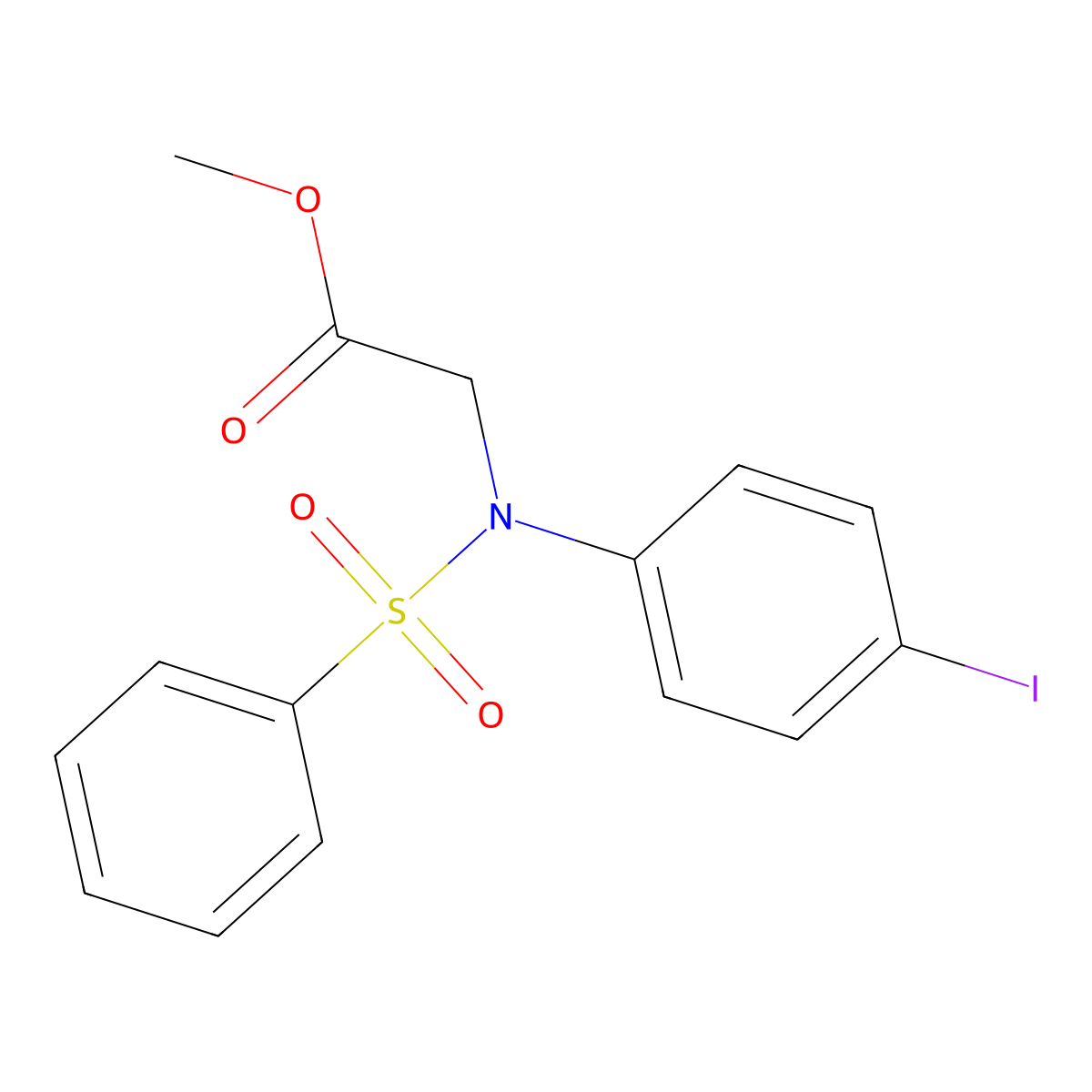 methyl N-(4-iodophenyl)-N-(phenylsulfonyl)glycinate molecular structure, CAS 678156-66-6