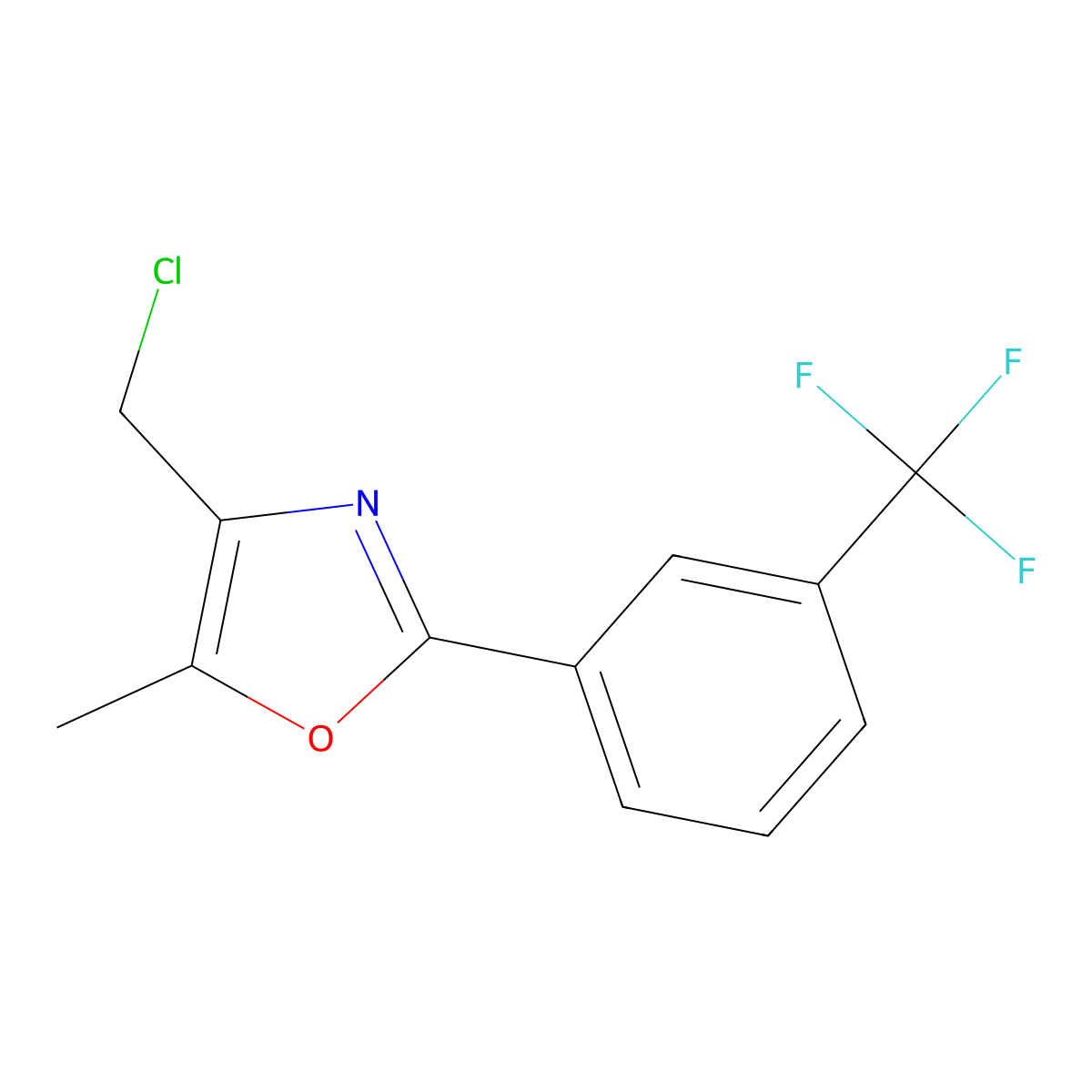 4-Chloromethyl-5-methyl-2-(3-trifluoromethyl-phenyl)-oxazole molecular structure, CAS 678164-78-8