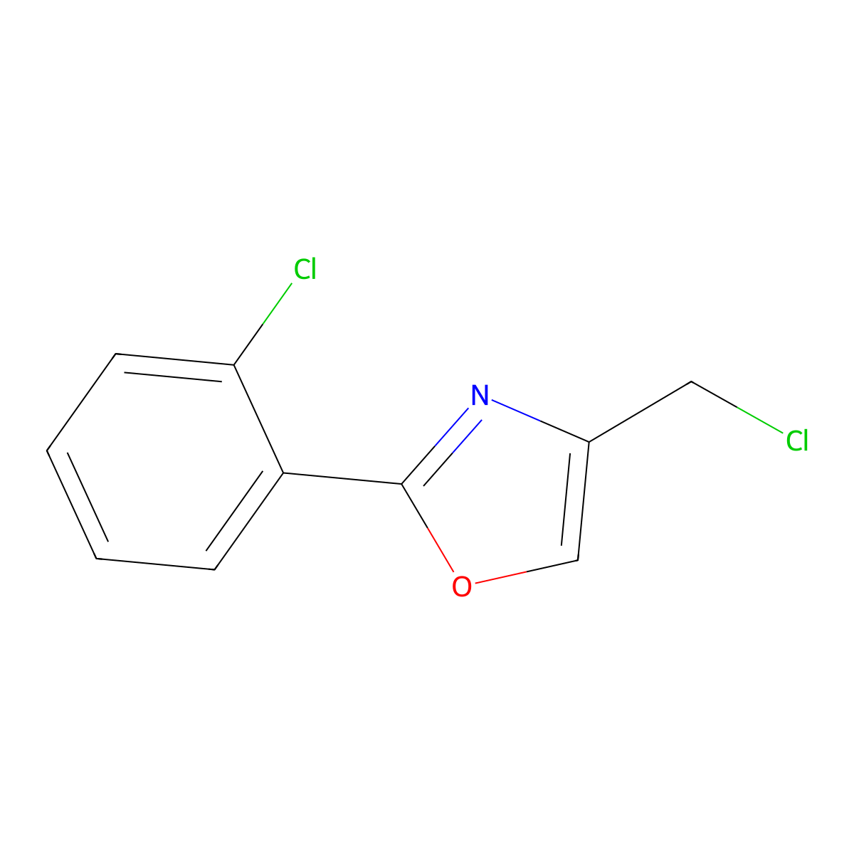 4-(Chloromethyl)-2-(2-chlorophenyl)-1,3-oxazole molecular structure, CAS 678165-08-7