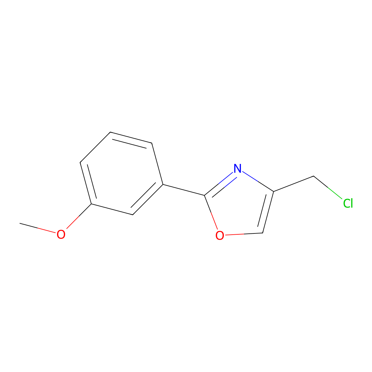 4-(Chloromethyl)-2-(3-methoxyphenyl)-1,3-oxazole molecular structure, CAS 678165-15-6