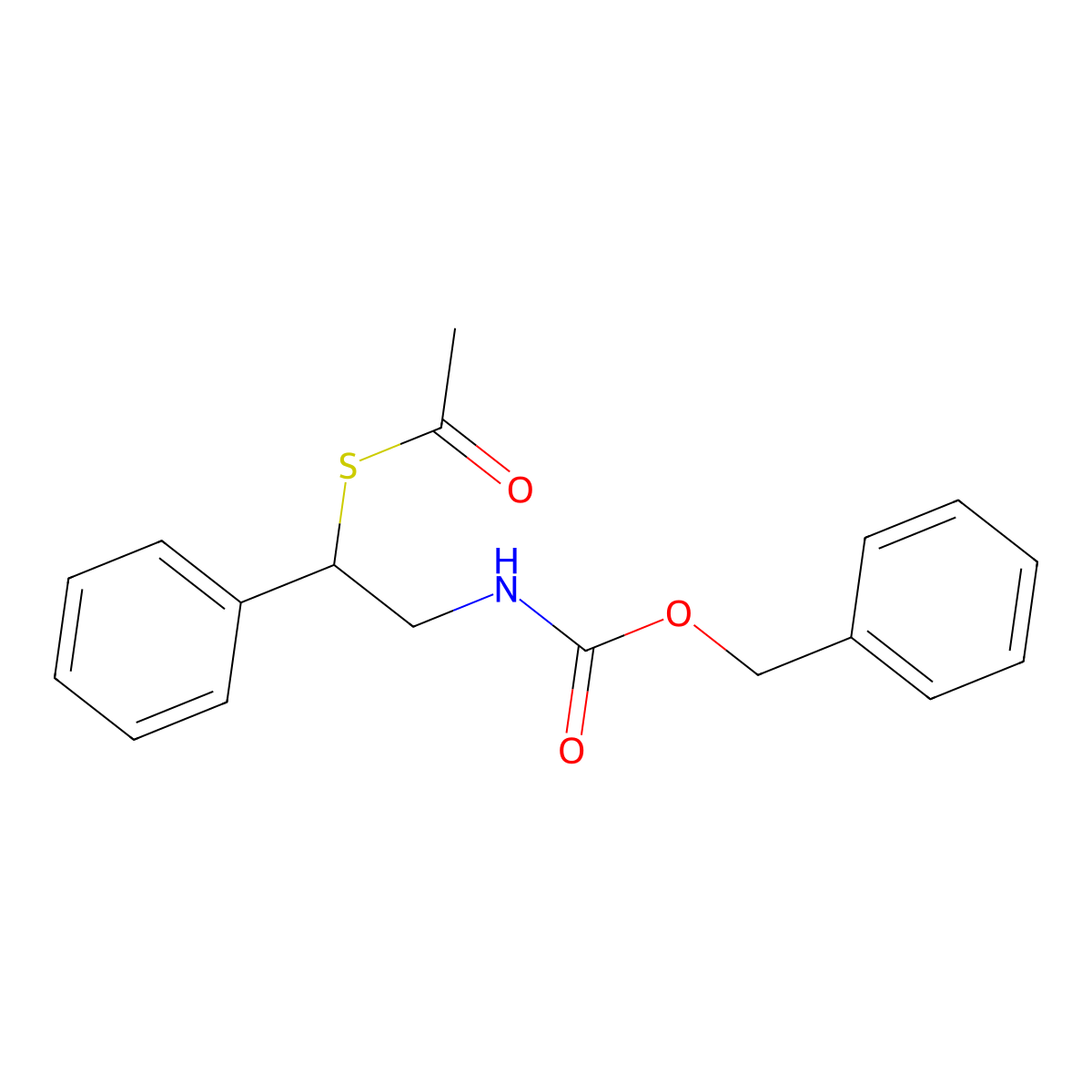benzyl N-[2-(acetylsulfanyl)-2-phenylethyl]carbamate molecular structure, CAS 678166-60-4