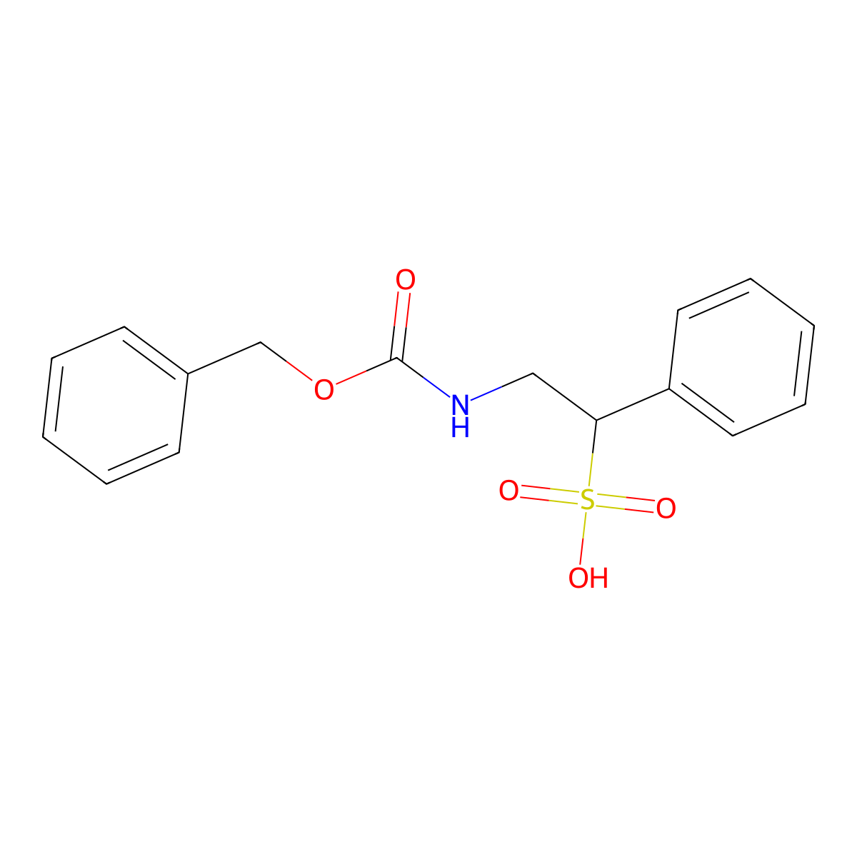 2-{[(Benzyloxy)carbonyl]amino}-1-phenylethane-1-sulfonic acid molecular structure, CAS 678166-67-1