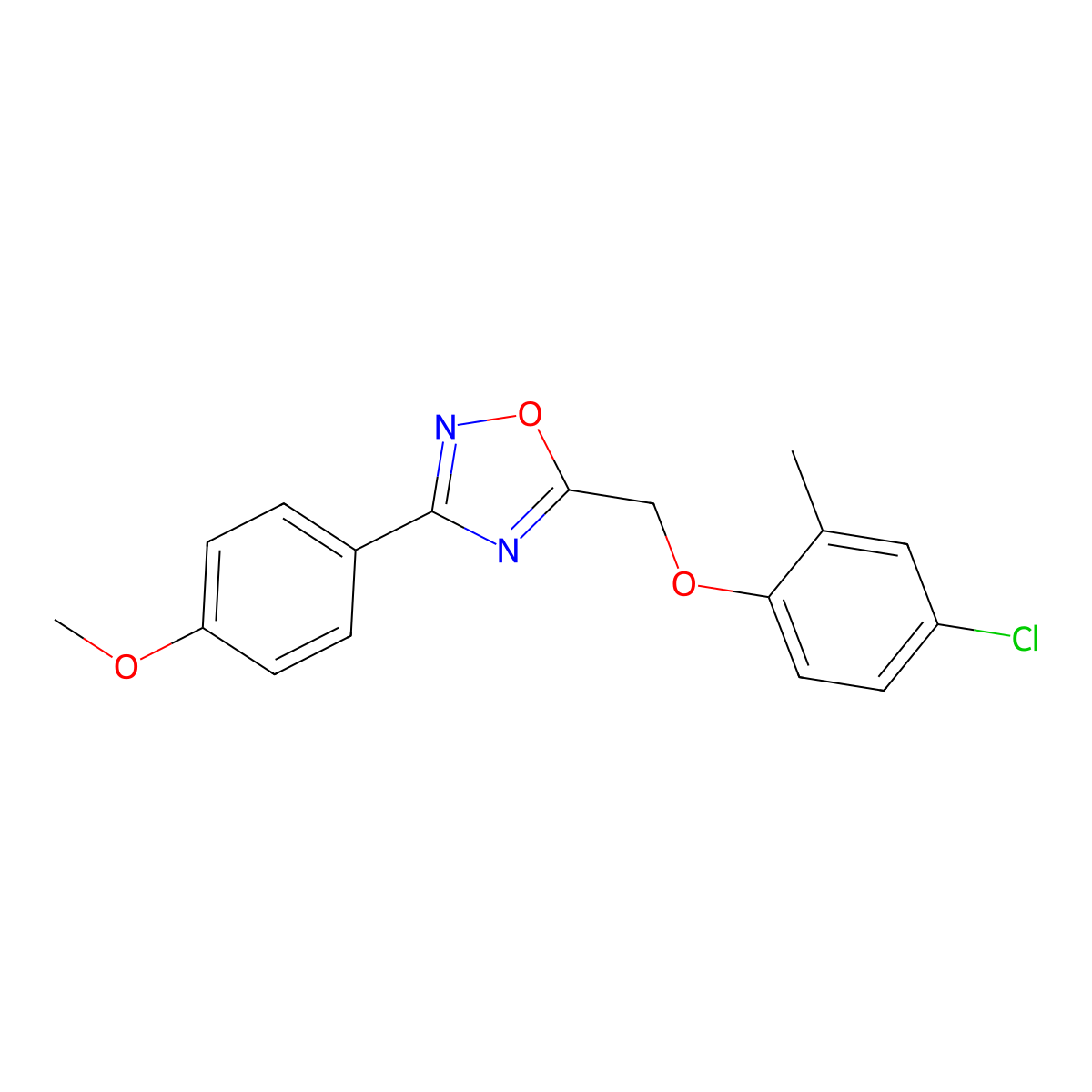 5-[(4-Chloro-2-methylphenoxy)methyl]-3-(4-methoxyphenyl)-1,2,4-oxadiazole molecular structure, CAS 678167-09-4