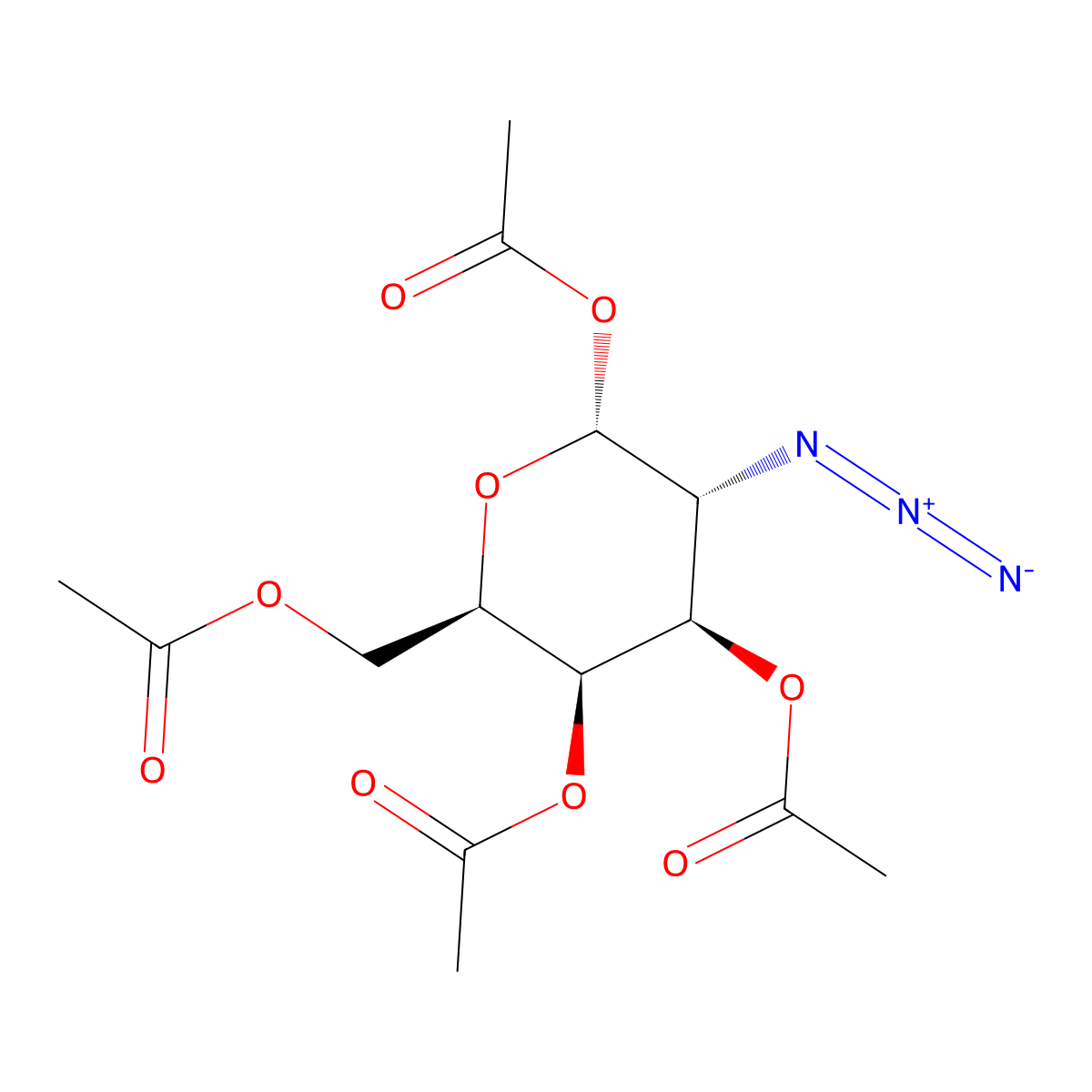 1,3,4,6-Tetra-O-acetyl-2-azido-2-deoxy-alpha-D-galactopyranose molecular structure, CAS 67817-30-5
