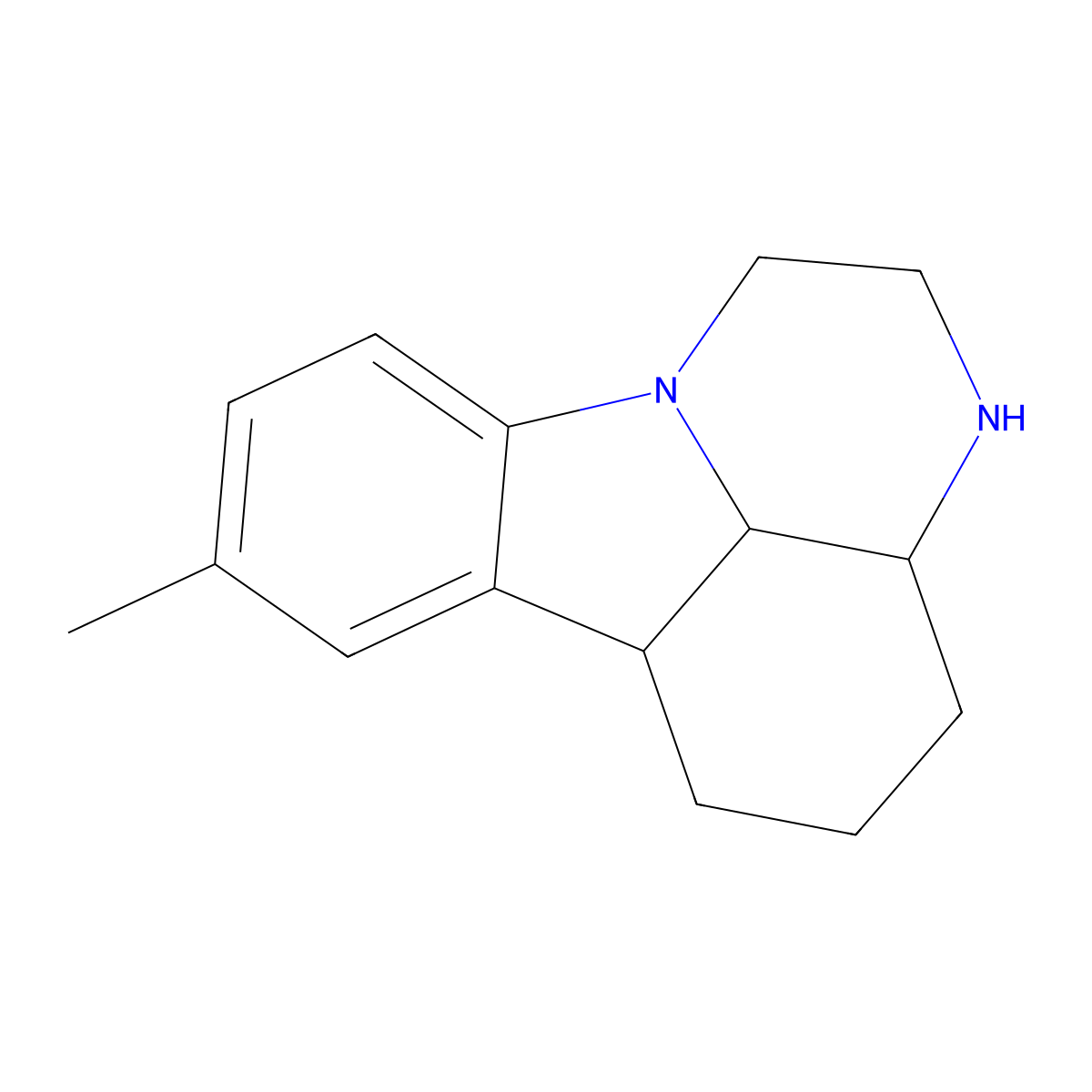 8-methyl-2,3,3a,4,5,6,6a,11a-octahydro-1H-pyrazino[3,2,1-jk]carbazole molecular structure, CAS 67818-83-1