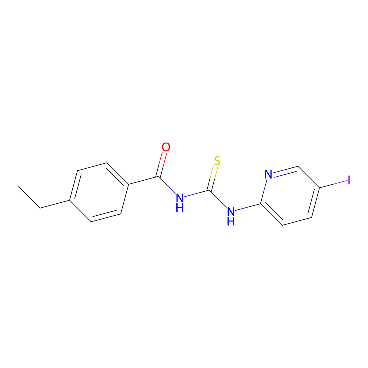 4-ethyl-N-[(5-iodopyridin-2-yl)carbamothioyl]benzamide molecular structure, CAS 678181-26-5