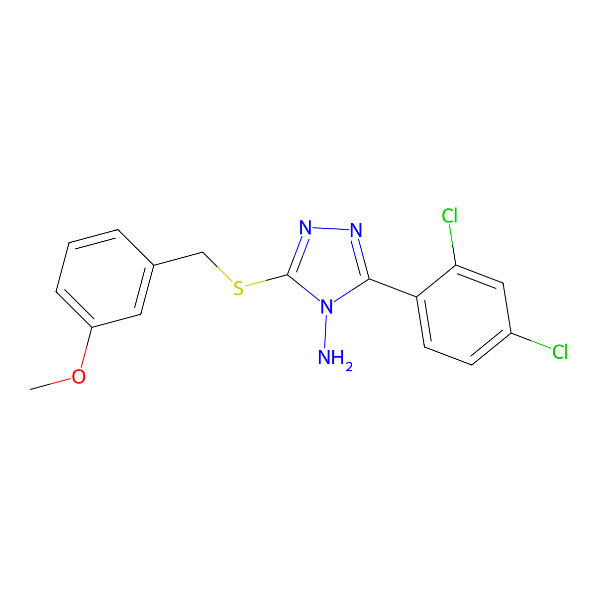 3-(2,4-dichlorophenyl)-5-[(3-methoxybenzyl)sulfanyl]-4H-1,2,4-triazol-4-amine molecular structure, CAS 678181-69-6