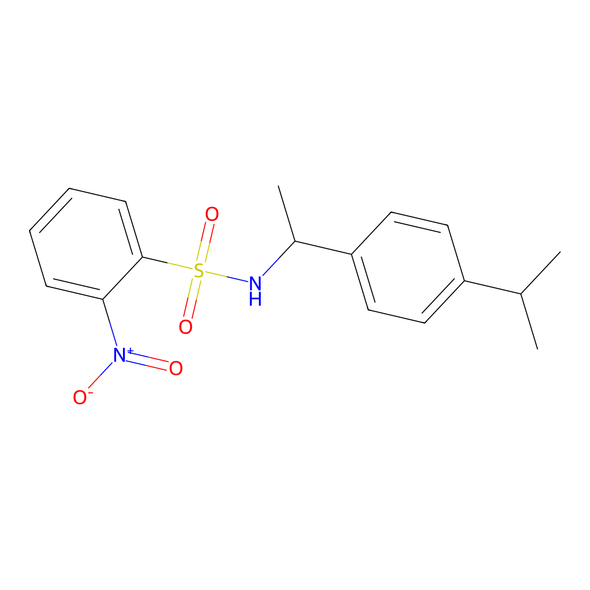 2-nitro-N-[1-(4-isopropylphenyl)ethyl]benzenesulfonamide molecular structure, CAS 678182-35-9