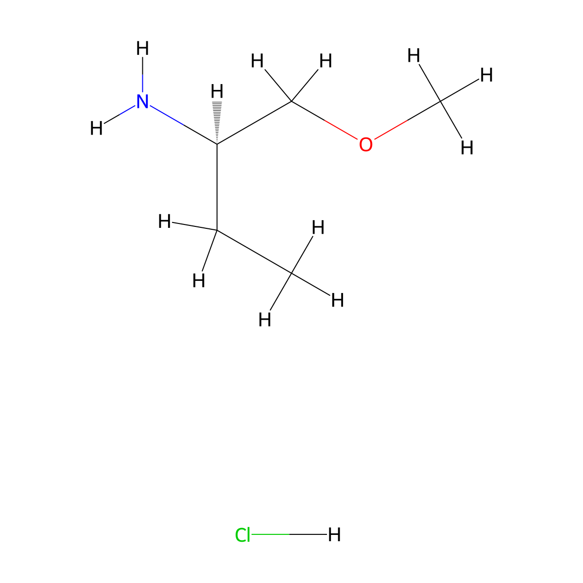 (R)-1-methoxybutan-2-amine hydrochloride molecular structure, CAS 678182-79-1