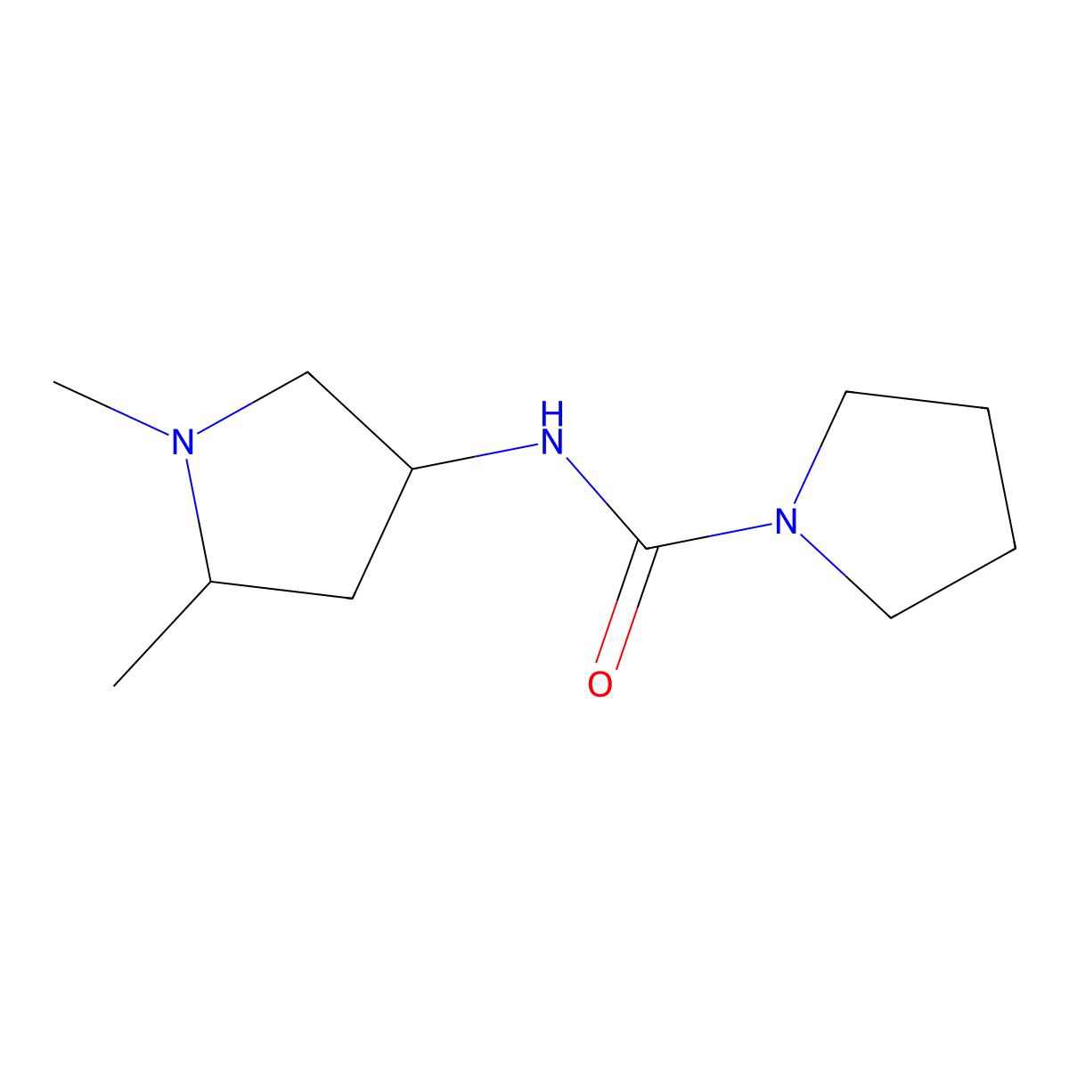 N-(1,5-Dimethylpyrrolidin-3-yl)pyrrolidine-1-carboxamide molecular structure, CAS 678185-68-7