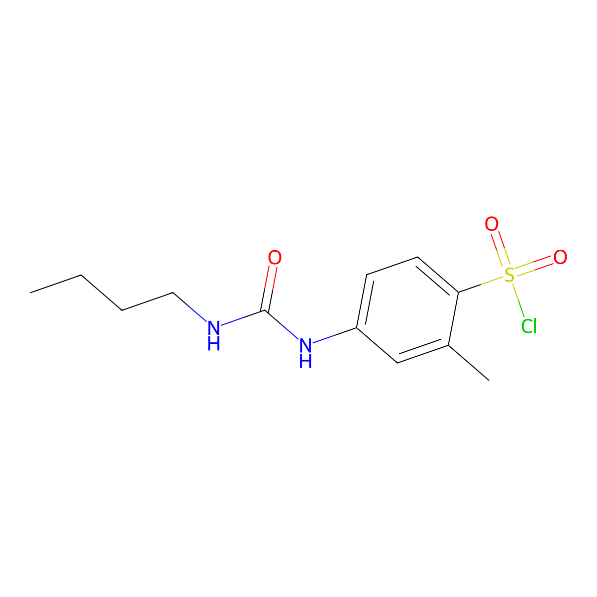4-(3-Butyl-ureido)-2-methyl-benzenesulfonylchloride molecular structure, CAS 678185-73-4