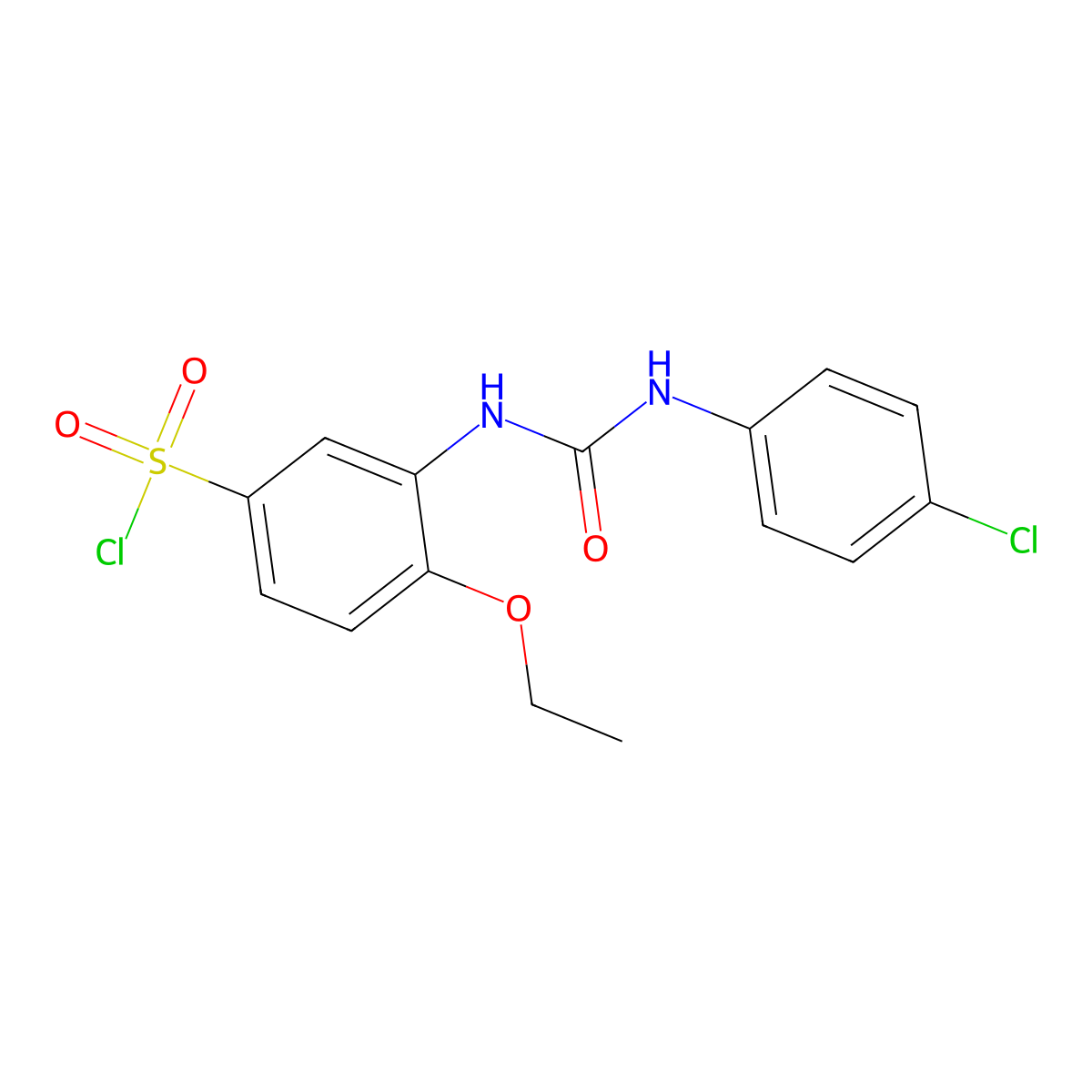 3-[3-(4-Chlorophenyl)ureido]-4-ethoxybenzenesulfonyl chloride molecular structure, CAS 678185-92-7