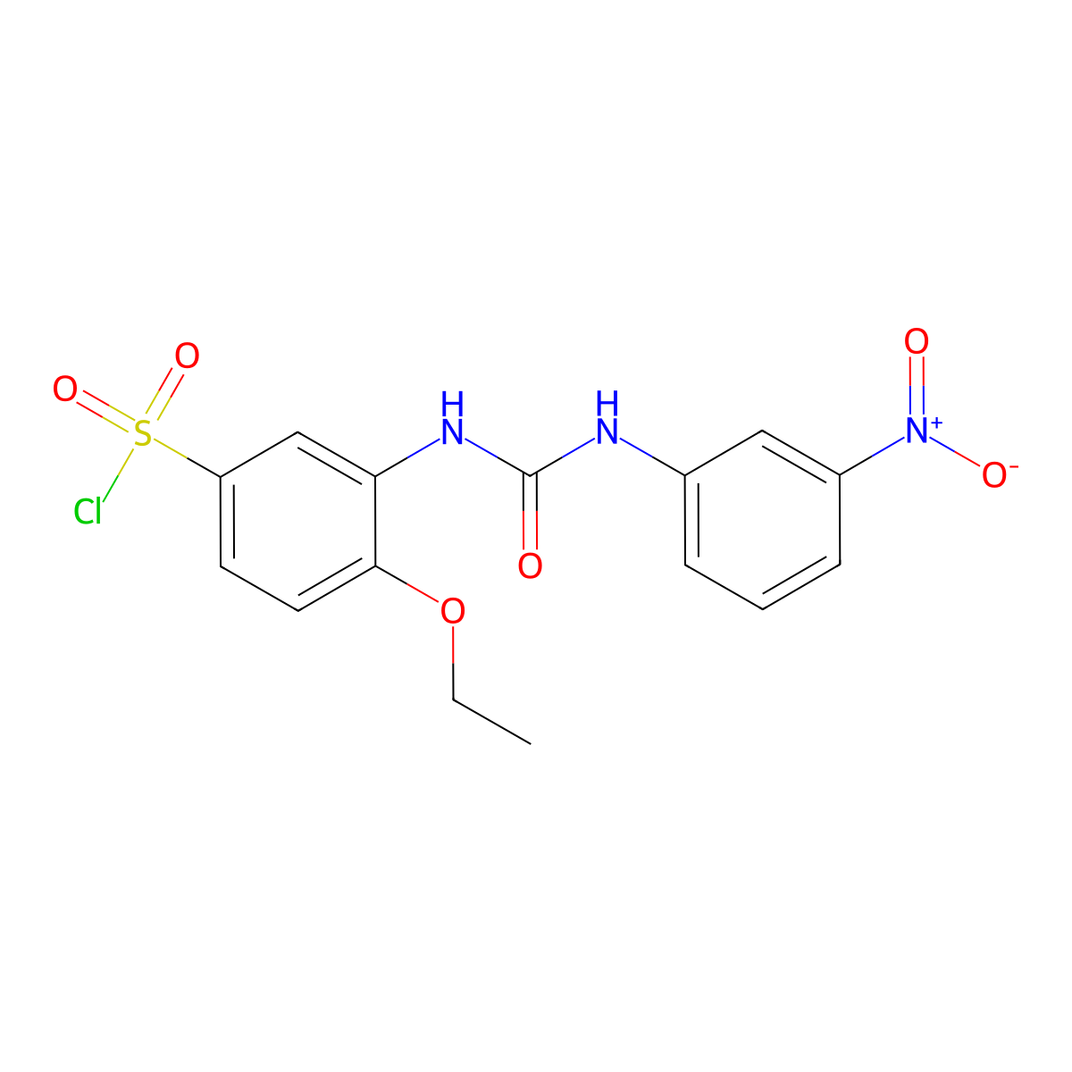 4-ethoxy-3-[(3-nitrophenyl)carbamoylamino]benzenesulfonyl Chloride molecular structure, CAS 678185-98-3
