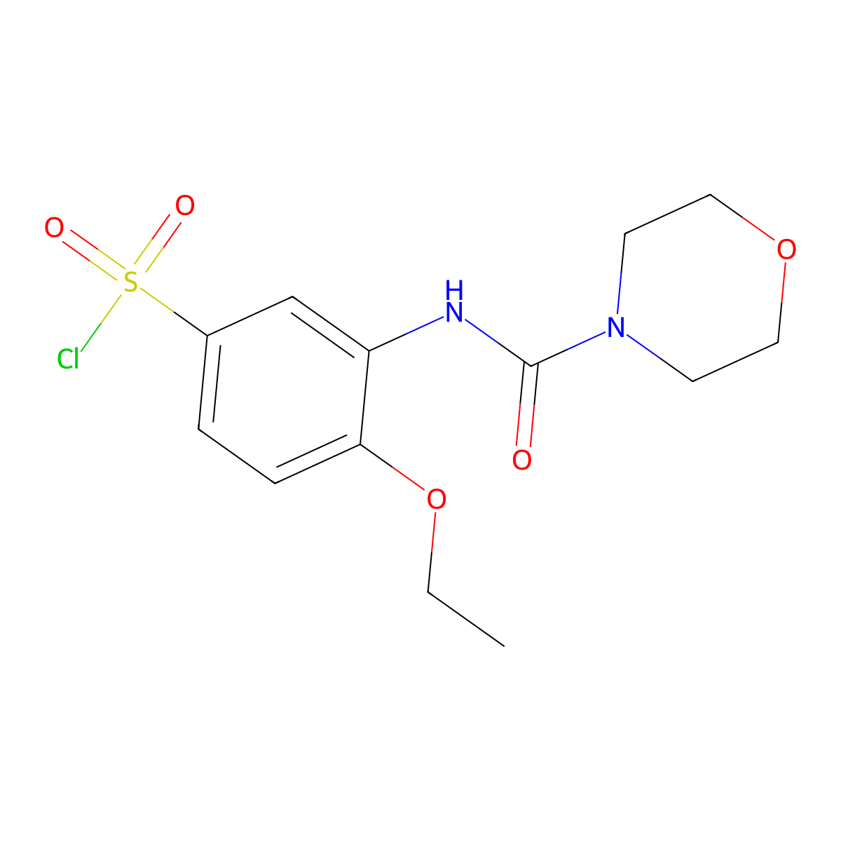 4-Ethoxy-3-(morpholine-4-carboxamido)benzene-1-sulfonyl chloride molecular structure, CAS 678186-07-7