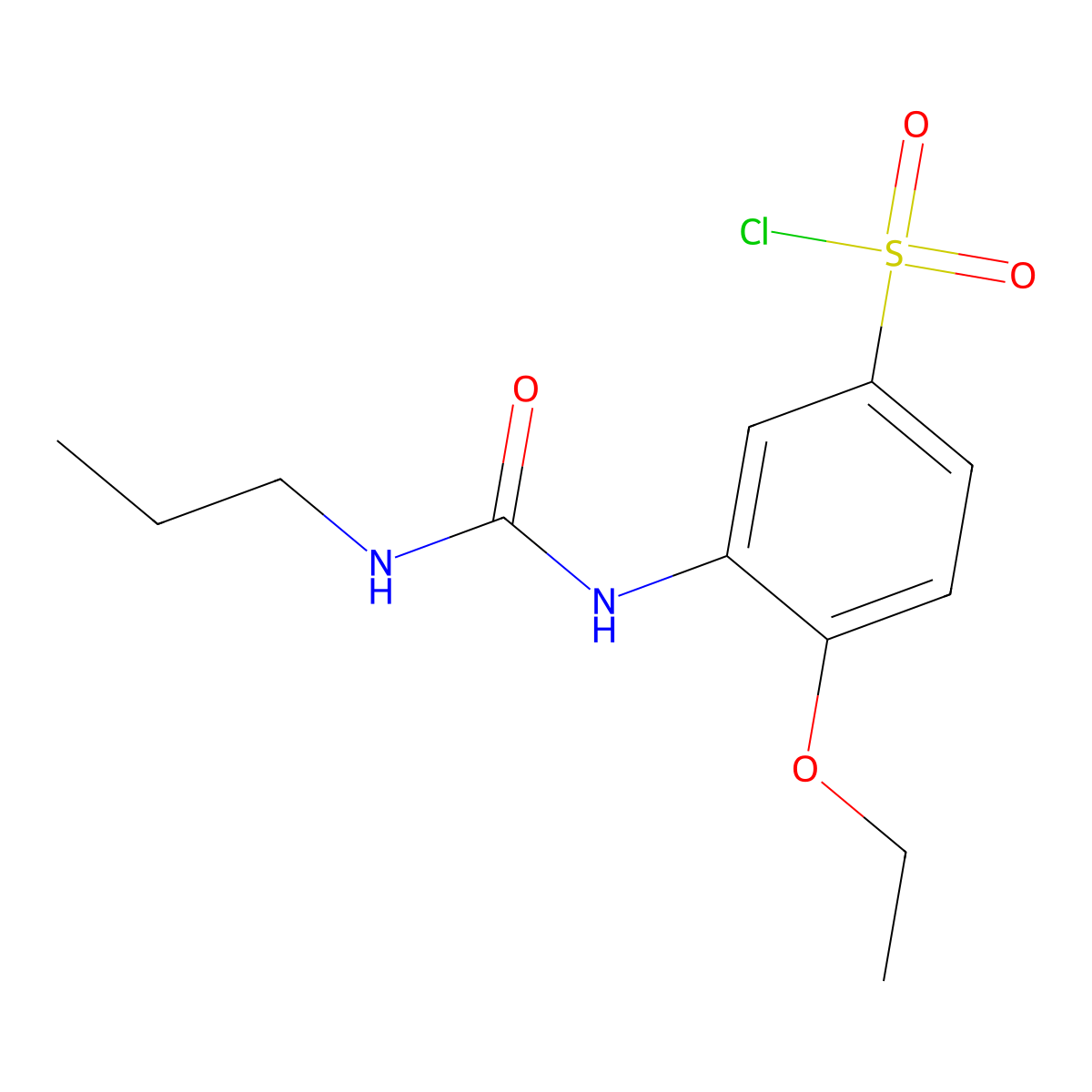 4-Ethoxy-3-(3-propyl-ureido)-benzenesulfonyl chloride molecular structure, CAS 678186-14-6