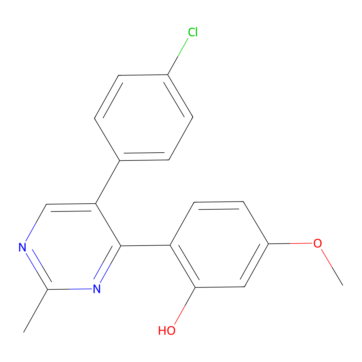 2-[5-(4-Chlorophenyl)-2-methylpyrimidin-4-yl]-5-methoxyphenol molecular structure, CAS 678189-82-7