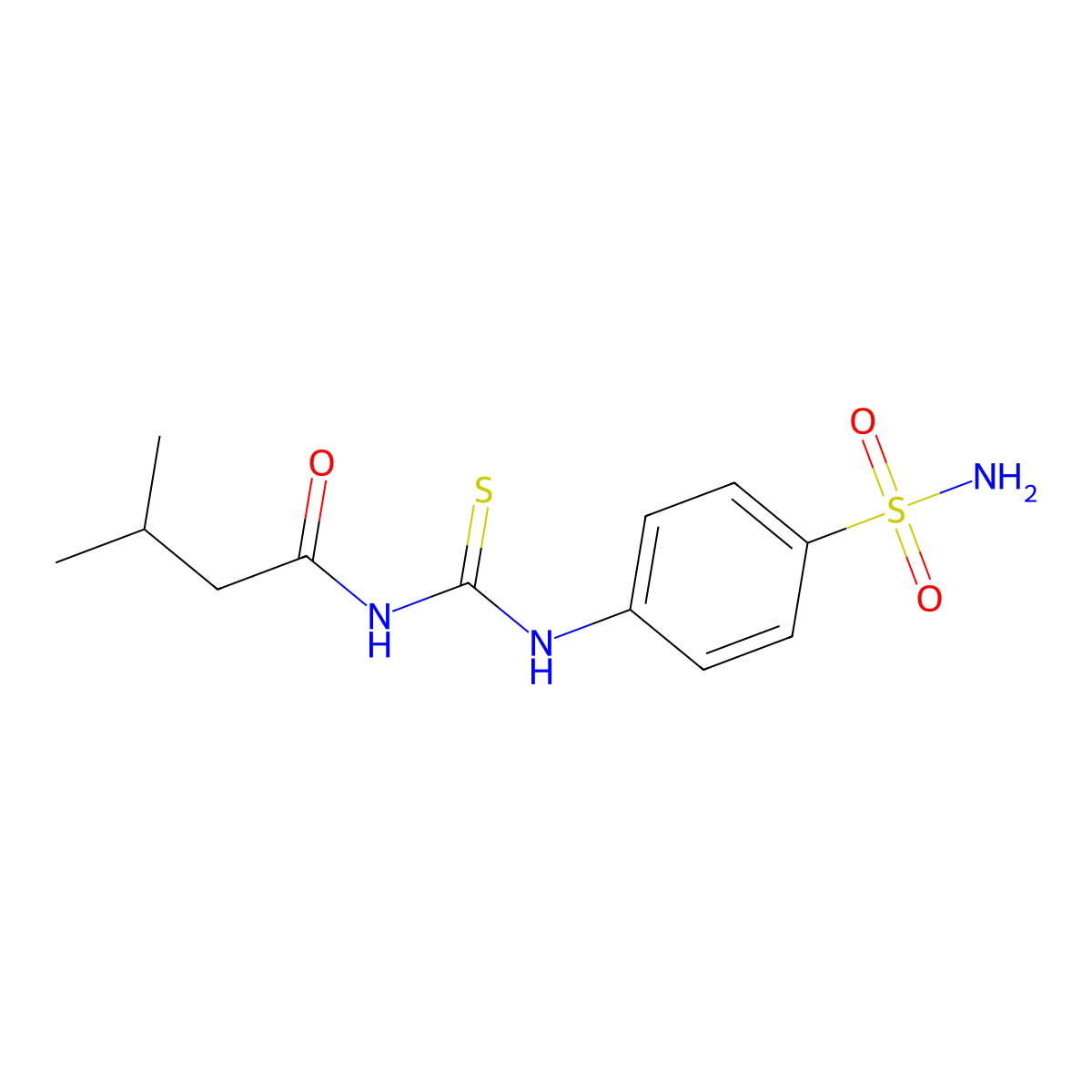 3-methyl-N-[(4-sulfamoylphenyl)carbamothioyl]butanamide molecular structure, CAS 678189-95-2