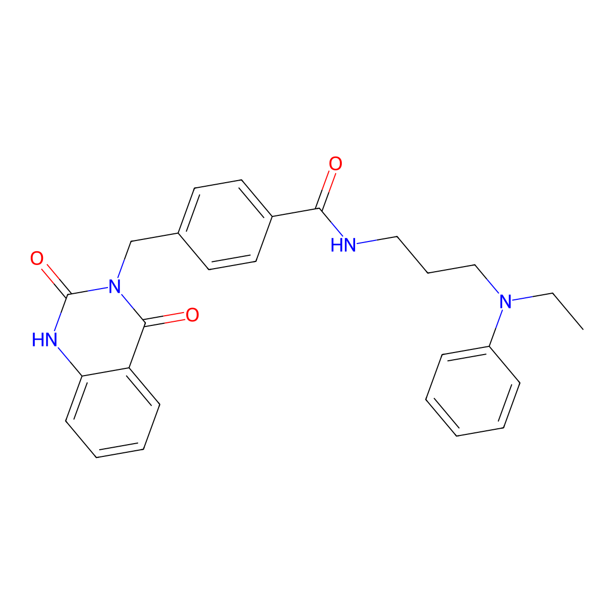 4-[(2,4-dioxo-1H-quinazolin-3-yl)methyl]-N-[3-(N-ethylanilino)propyl]benzamide molecular structure, CAS 6782-13-4