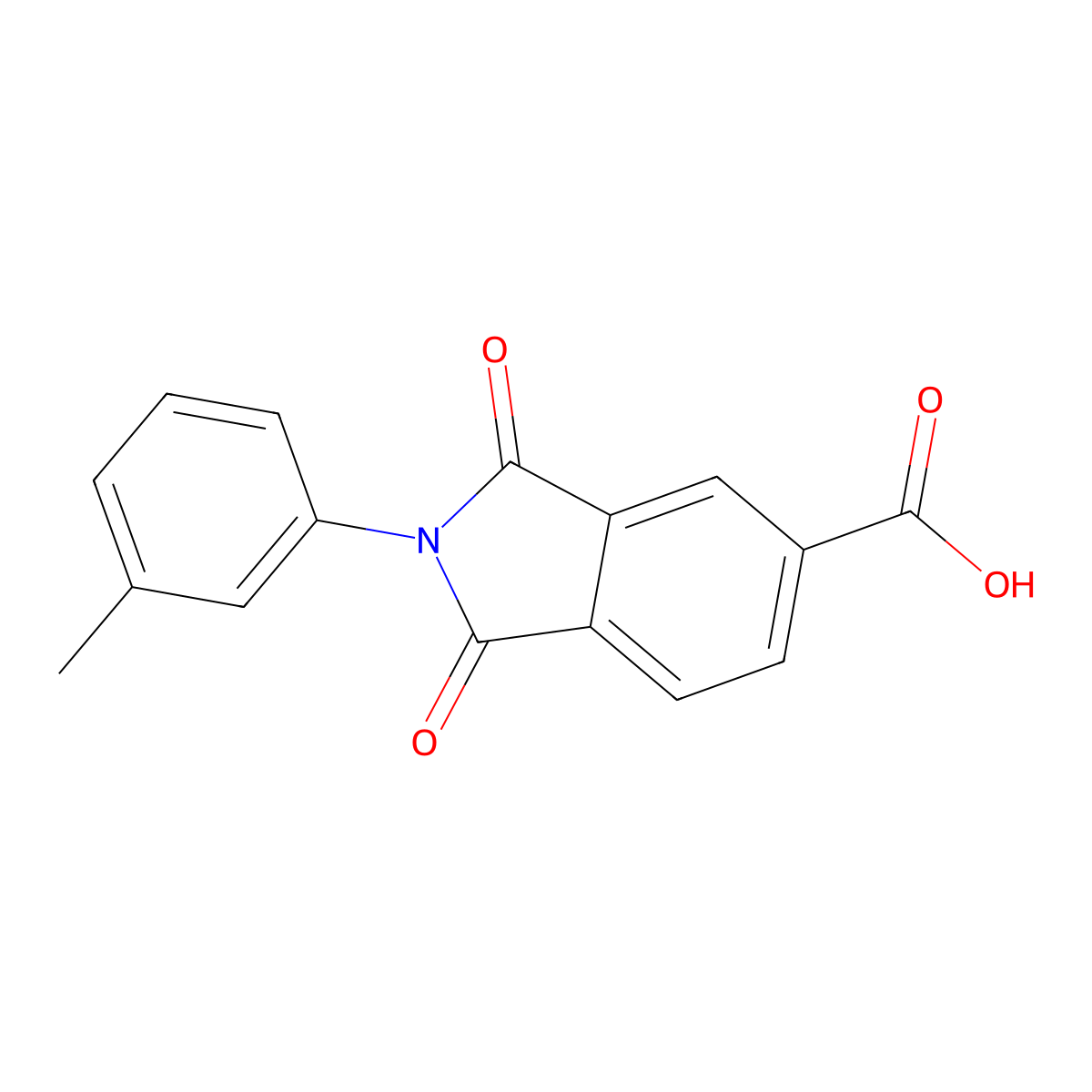 1,3-Dioxo-2-m-tolyl-2,3-dihydro-1H-isoindole-5-carboxylic acid molecular structure, CAS 67822-73-5