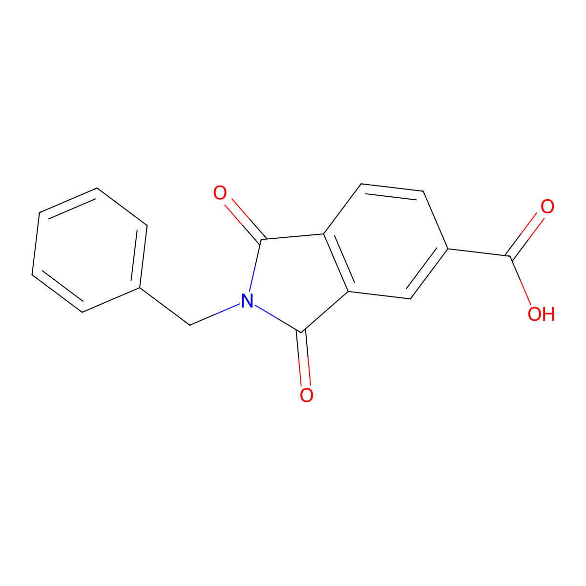 2-benzyl-1,3-dioxo-2,3-dihydro-1H-isoindole-5-carboxylic acid molecular structure, CAS 67822-75-7