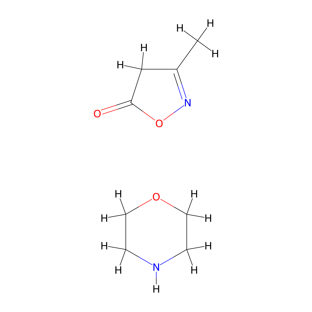 3-Methylisoxazol-5(4H)-one morpholine salt molecular structure, CAS 67823-26-1