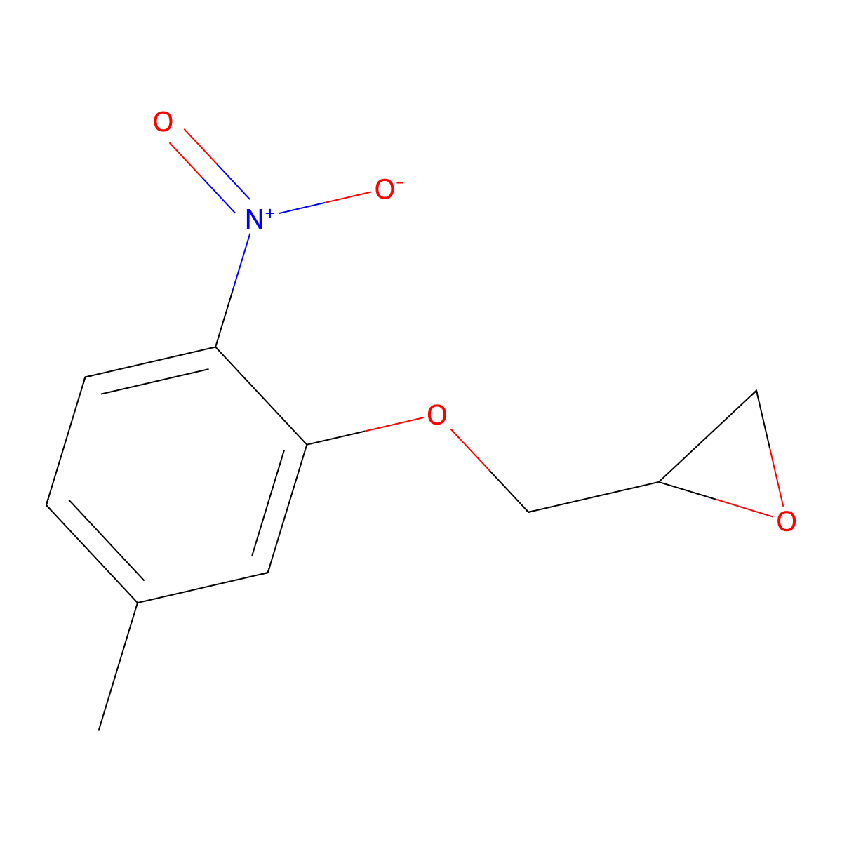 Oxirane, ((5-methyl-2-nitrophenoxy)methyl)- molecular structure, CAS 67823-48-7