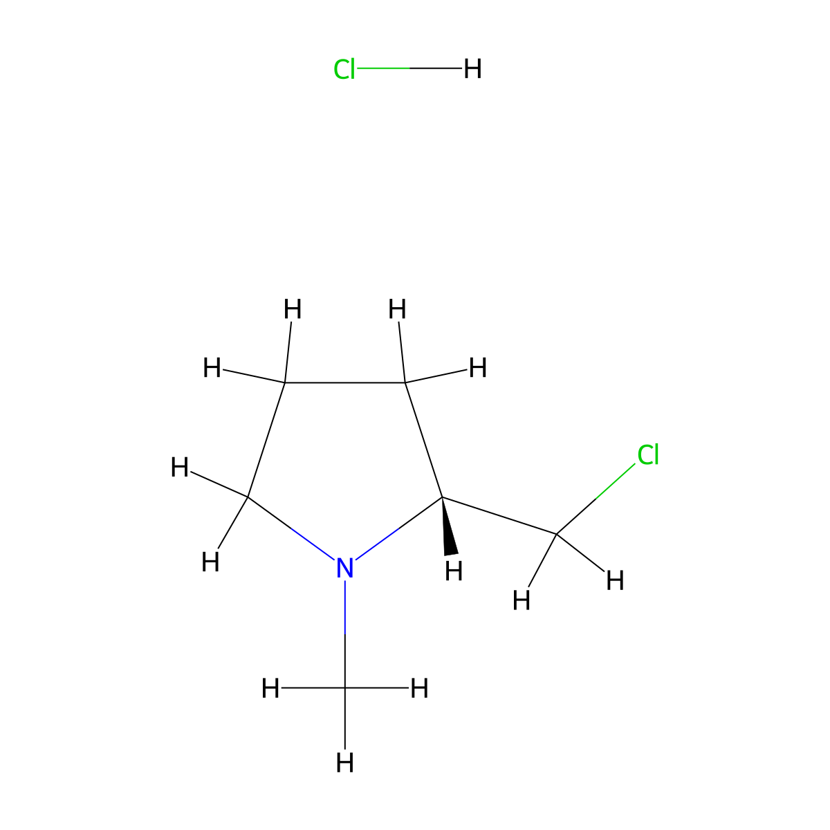 (2R)-2-(chloromethyl)-1-methylpyrrolidine hydrochloride molecular structure, CAS 67824-41-3