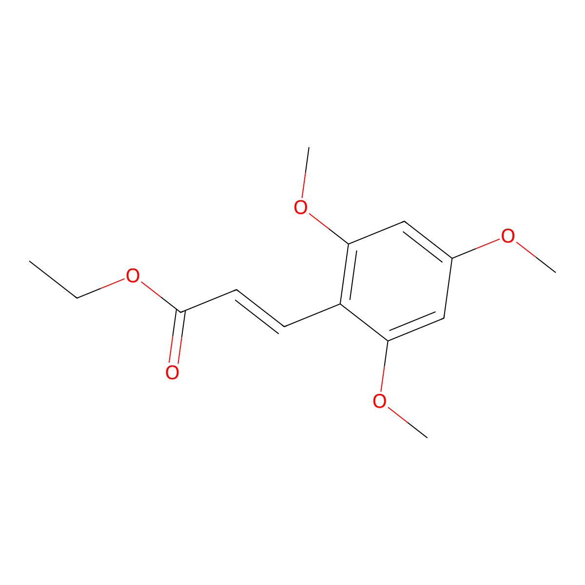 2-Propenoic acid, 3-(2,4,6-trimethoxyphenyl)-, ethyl ester molecular structure, CAS 67827-53-6