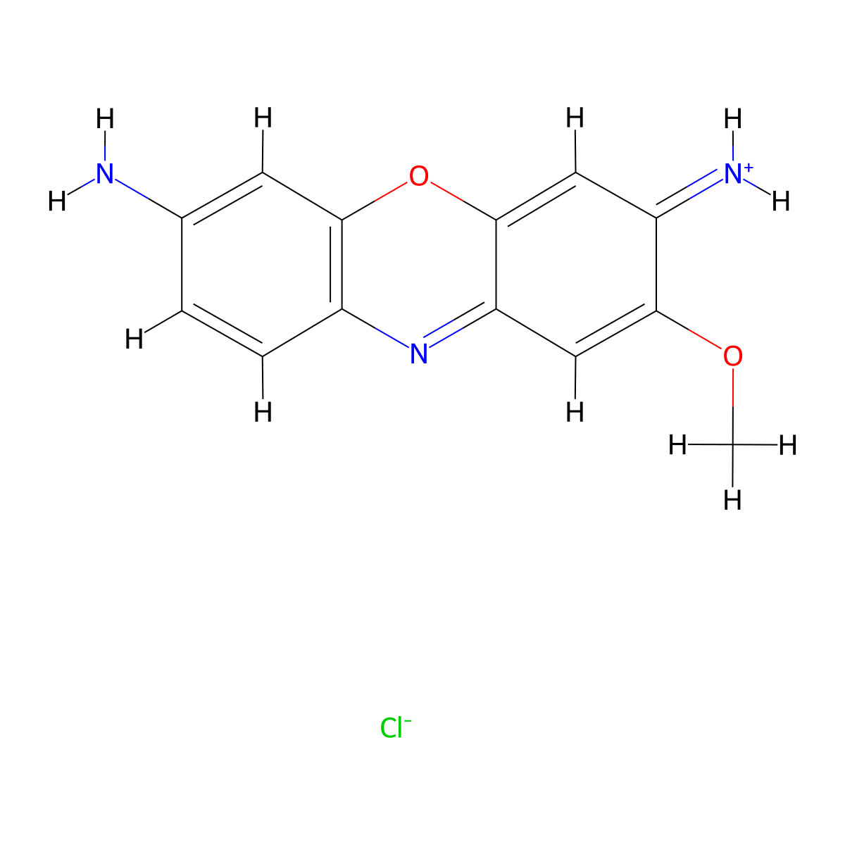 Phenoxazin-5-ium, 3,7-diamino-2-methoxy-, chloride (1:1) molecular structure, CAS 67827-66-1