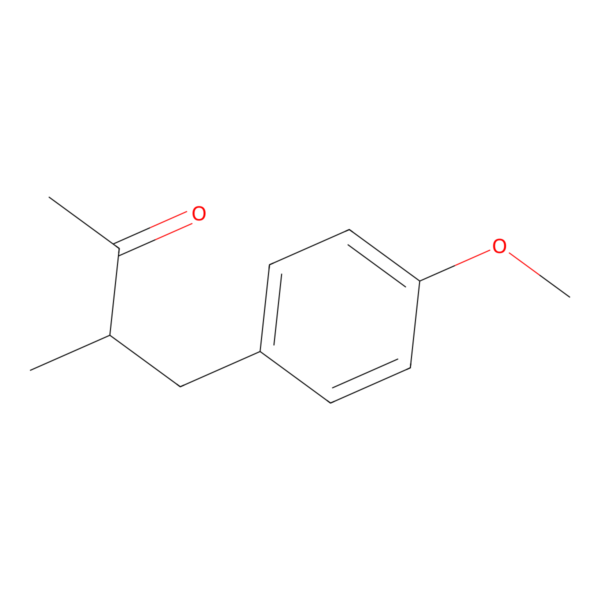 2-Butanone, 4-(4-methoxyphenyl)-3-methyl- molecular structure, CAS 67828-19-7