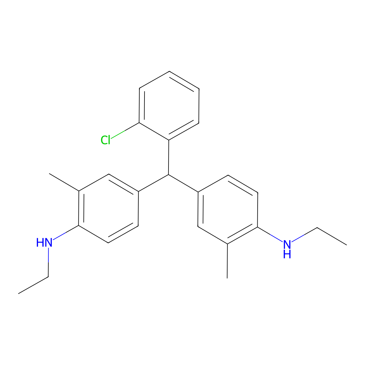 Benzenamine, 4,4'-((2-chlorophenyl)methylene)bis(N-ethyl-2-methyl- molecular structure, CAS 67828-30-2