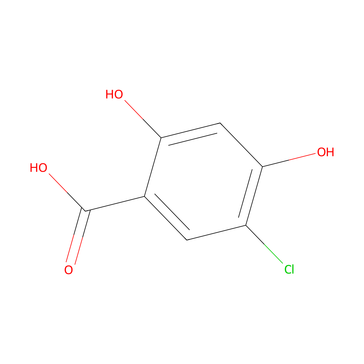 Benzoic acid, 5-chloro-2,4-dihydroxy- molecular structure, CAS 67828-44-8