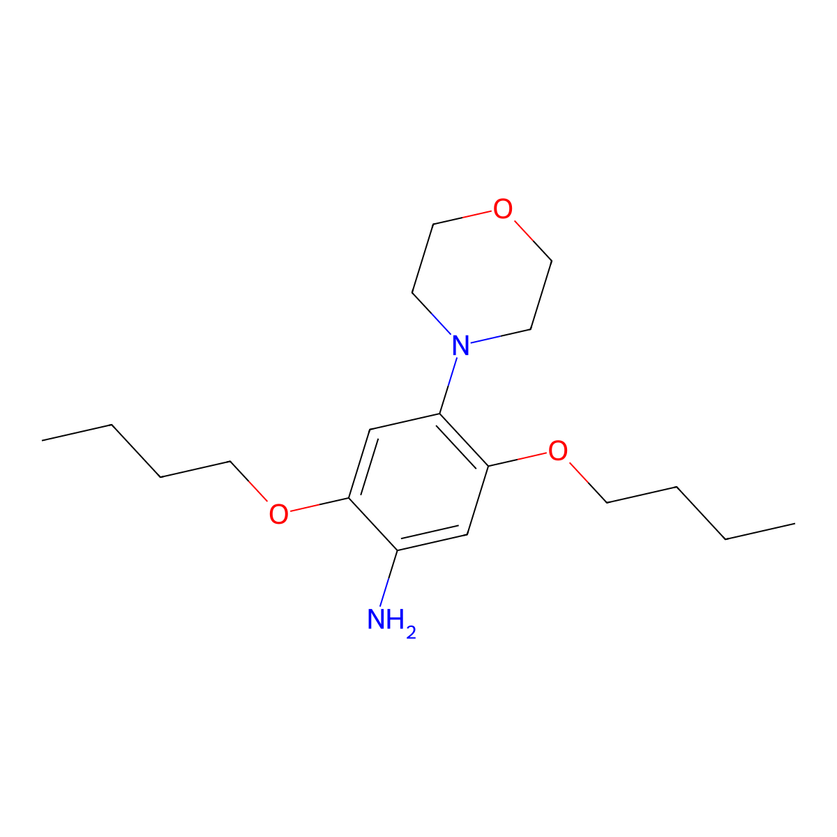 Benzenamine, 2,5-dibutoxy-4-(4-morpholinyl)- molecular structure, CAS 67828-46-0