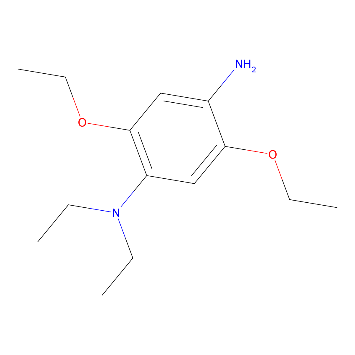 2,5-diethoxy-N,N-diethylbenzene-1,4-diamine molecular structure, CAS 67828-52-8