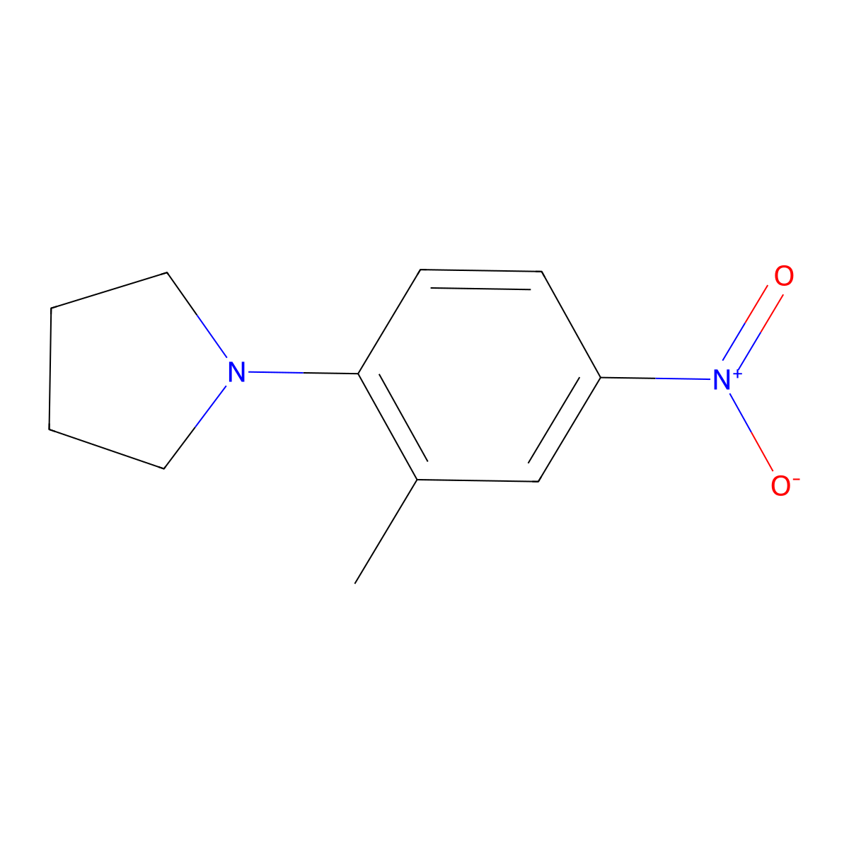 Pyrrolidine, 1-(2-methyl-4-nitrophenyl)- molecular structure, CAS 67828-58-4
