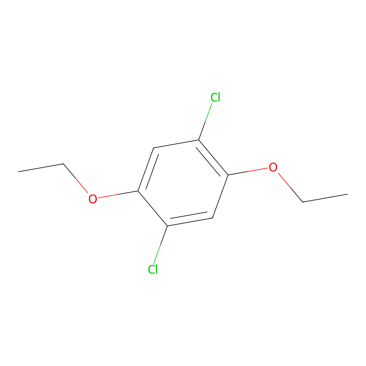 Benzene, 1,4-dichloro-2,5-diethoxy- molecular structure, CAS 67828-63-1