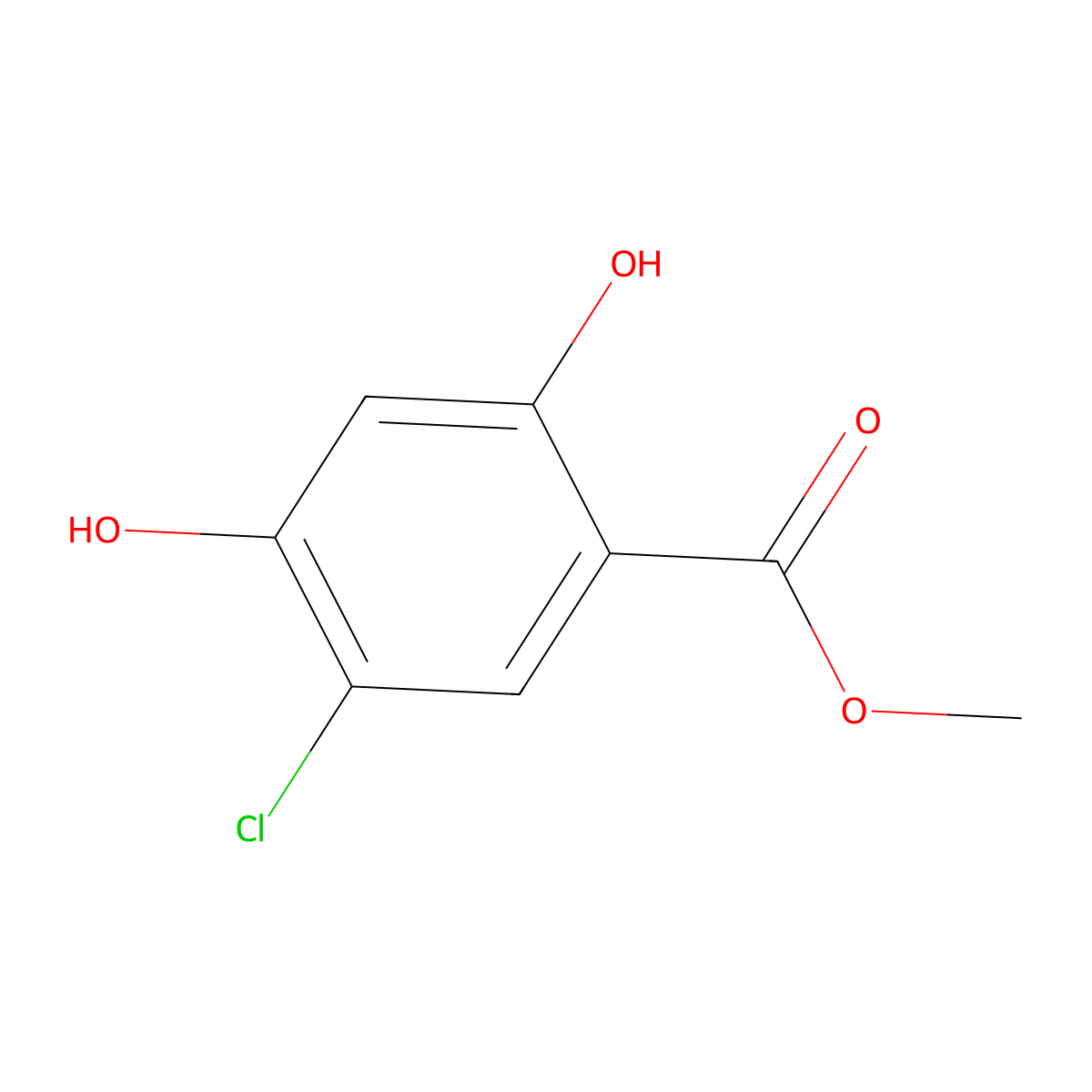 Benzoic acid, 5-chloro-2,4-dihydroxy-, methyl ester molecular structure, CAS 67828-69-7