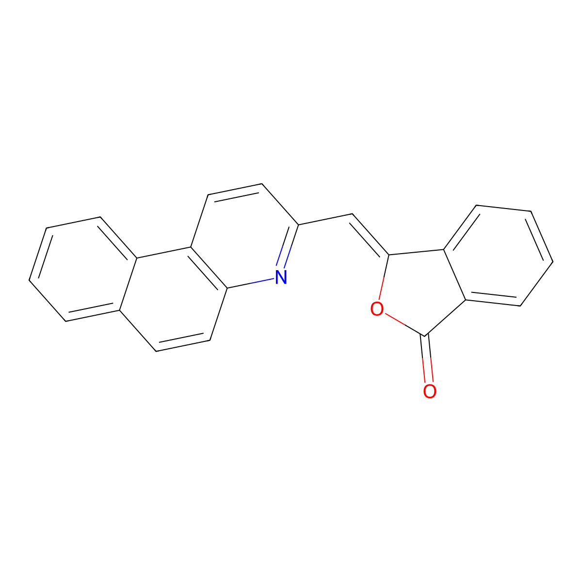 3-(Benzo[f]quinolin-3-ylmethylidene)-2-benzofuran-1-one molecular structure, CAS 67828-73-3