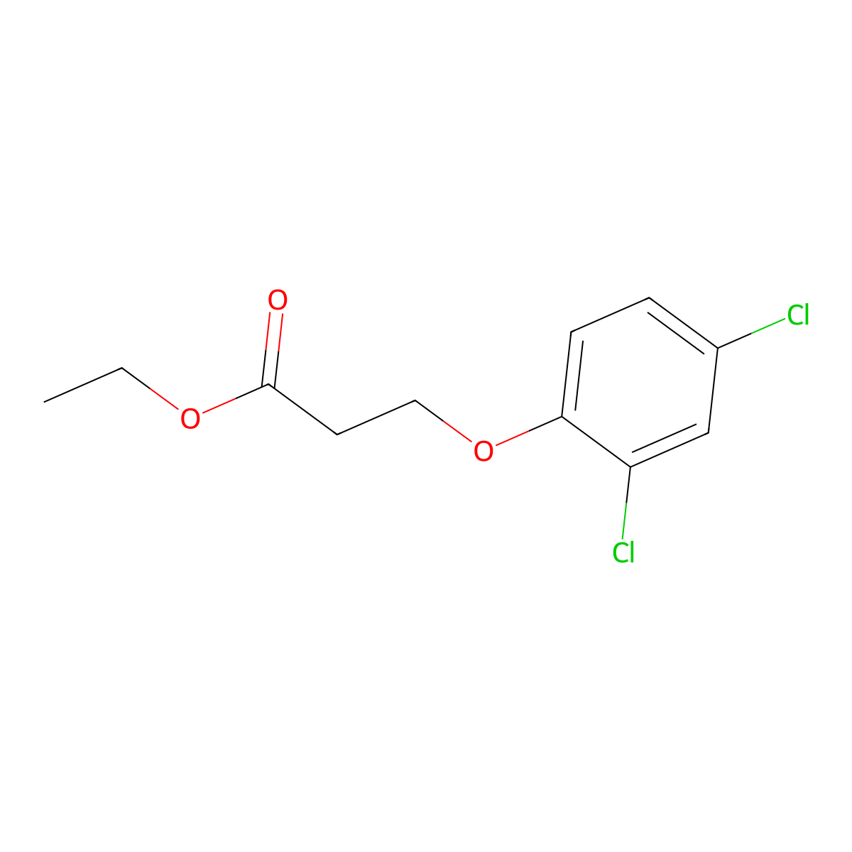 Ethyl 3-(2,4-dichloro-phenoxy)propanoate molecular structure, CAS 67829-75-8