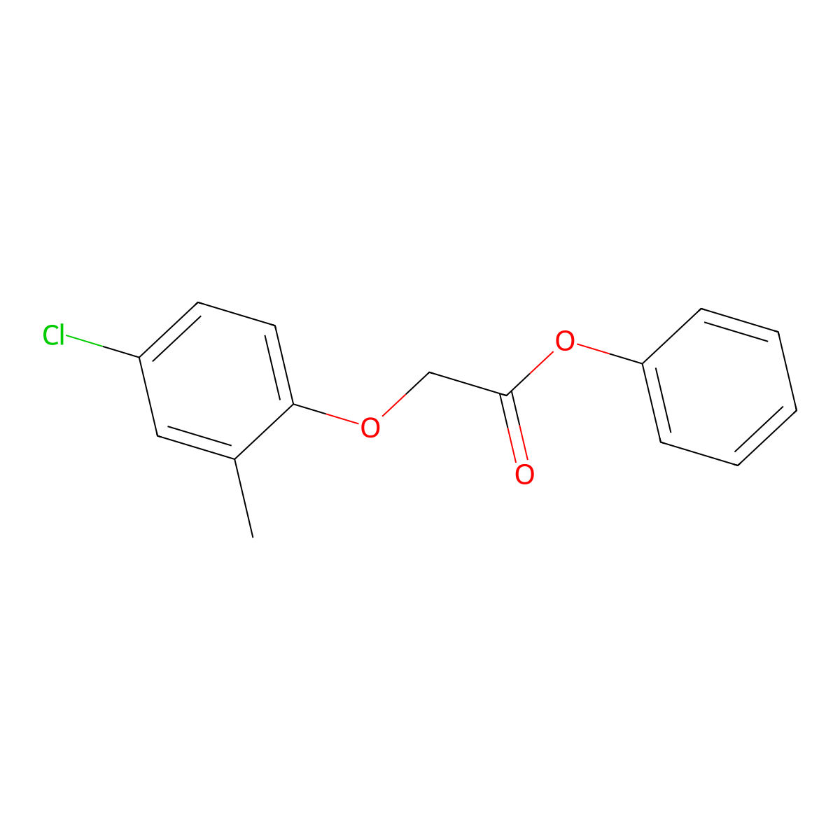Phenyl (4-chloro-2-methylphenoxy)acetate molecular structure, CAS 67829-82-7