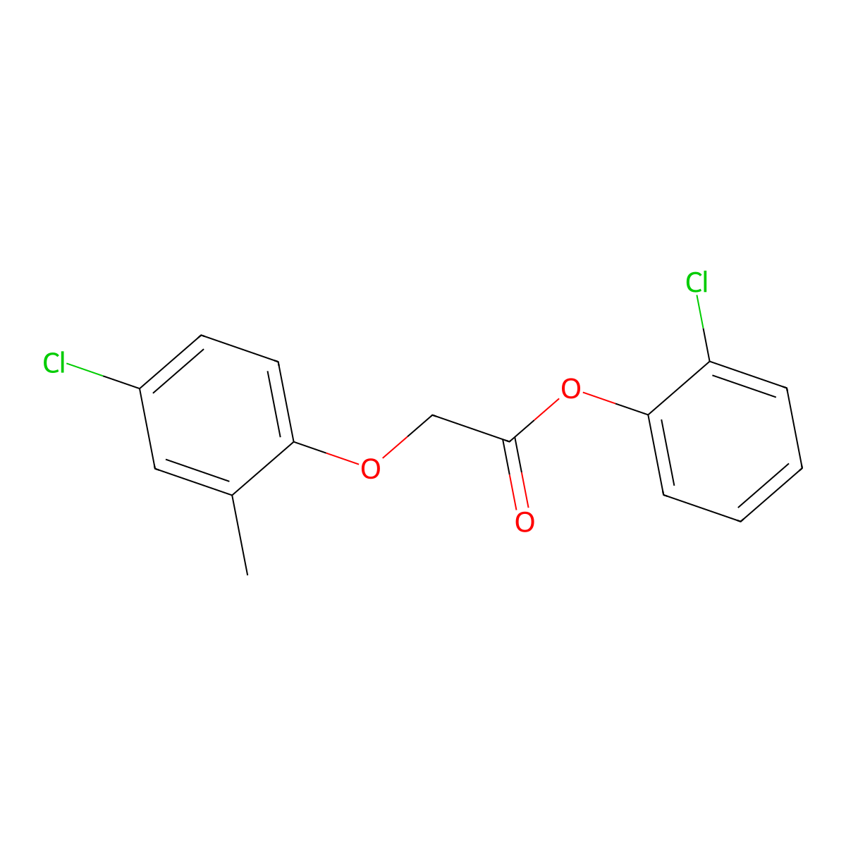 2-Chlorophenyl (4-chloro-2-methylphenoxy)acetate molecular structure, CAS 67829-85-0