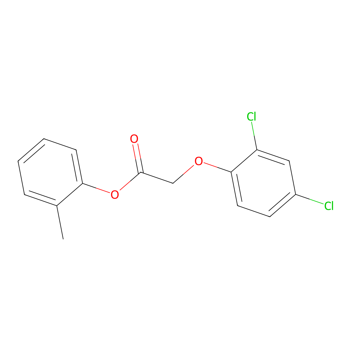 2-Methylphenyl (2,4-dichlorophenoxy)acetate molecular structure, CAS 67829-86-1