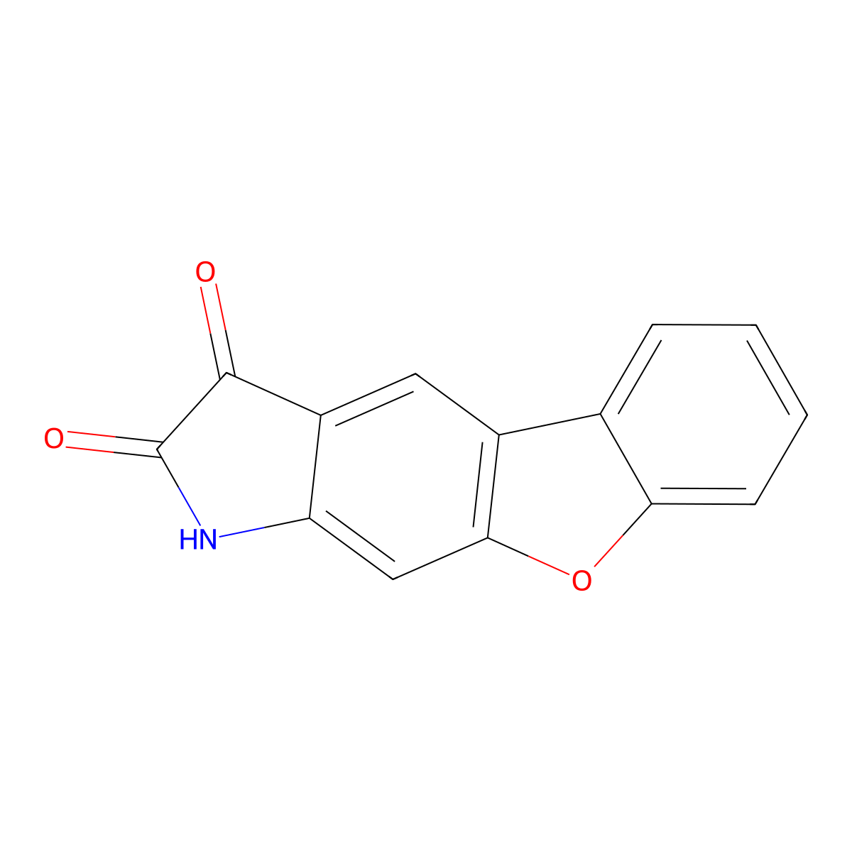 1H-[1]benzofuro[3,2-f]indole-2,3-dione molecular structure, CAS 6783-68-2