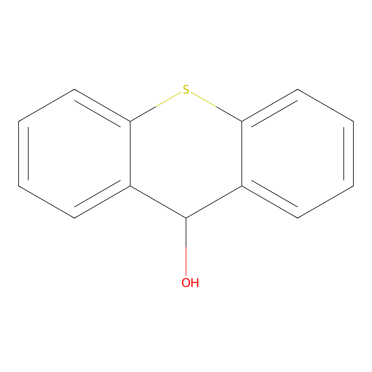 9H-thioxanthen-9-ol molecular structure, CAS 6783-74-0