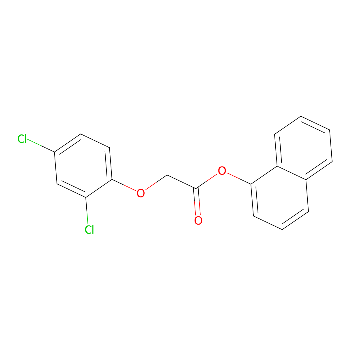 Naphthalen-1-yl 2-(2,4-dichlorophenoxy)acetate molecular structure, CAS 67830-01-7