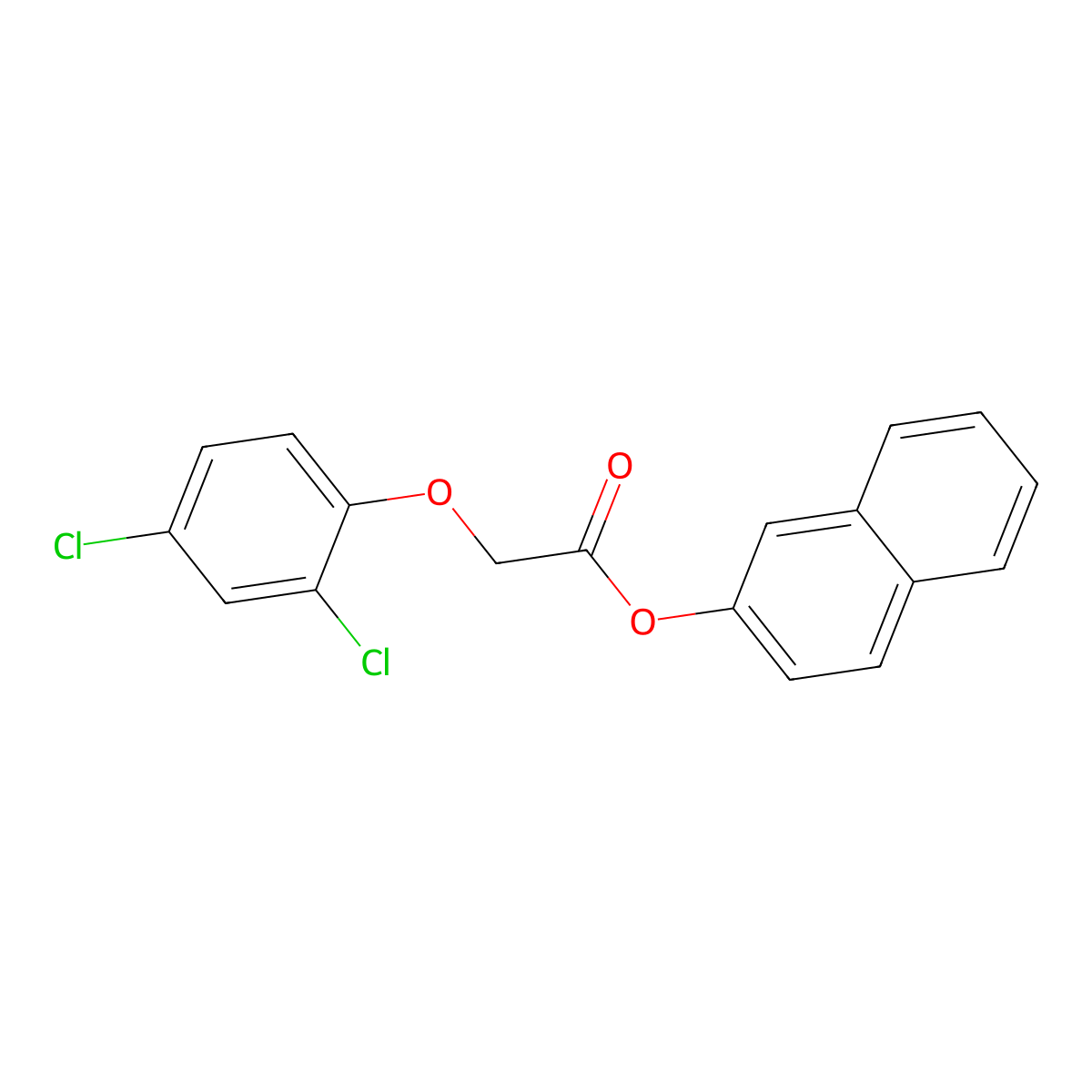Acetic acid, (2,4-dichlorophenoxy)-, 2-naphthalenyl ester molecular structure, CAS 67830-02-8